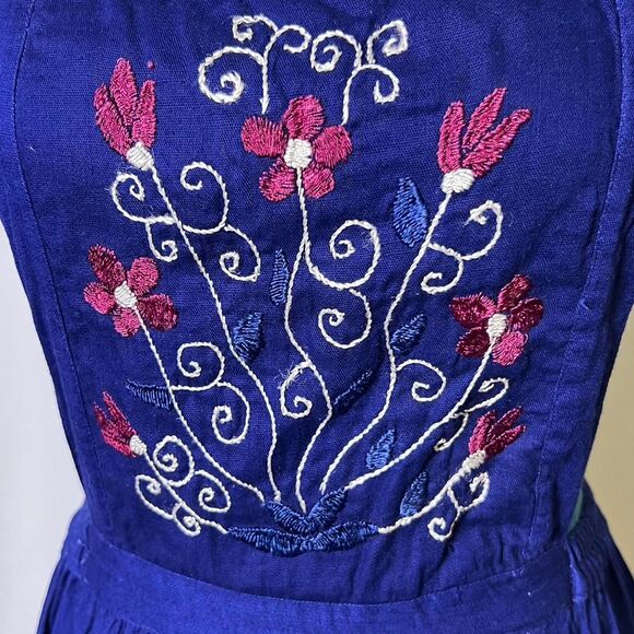 Vintage 70's Artisana Women's Teen's Navy Dress - Picture 5 of 8